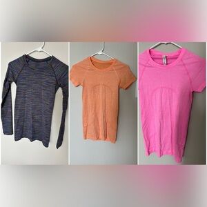 Orange and Pink Short Sleeve Athletic Tops lululemon